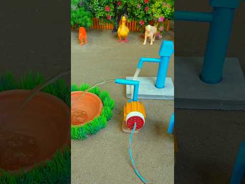 Mini hand pump project water with supply motor drinks camel duck farm #waterpump #shorts #598