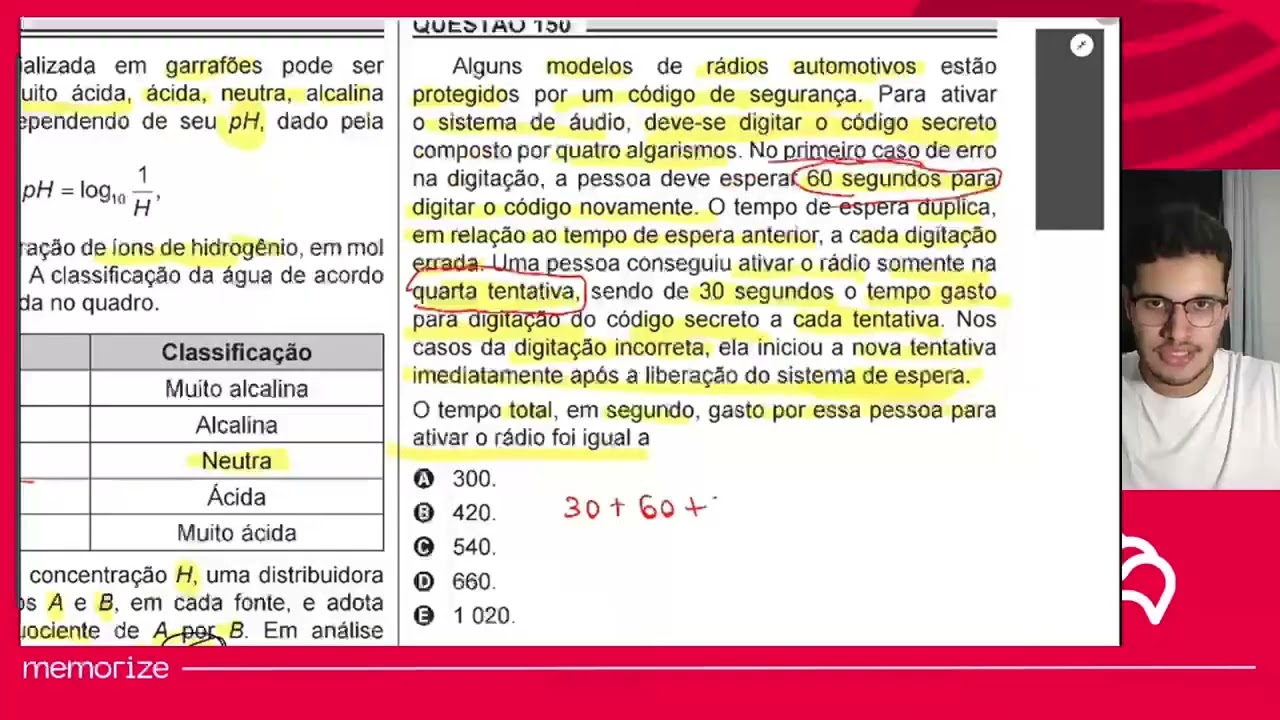 Resolução em Vídeo — Questão 156 ENEM 2018 PPL