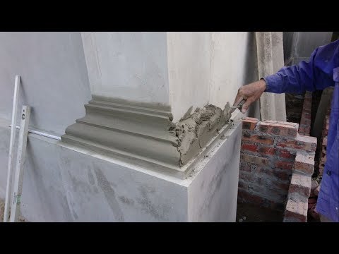 Amazing Construction Rendering Sand And Cement To The Column Foot - Build House Step By Step