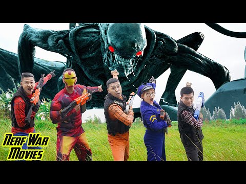 Nerf War Movies: Super power  X Warriors Nerf Guns Fight Criminal Group Defeat Monster Alien