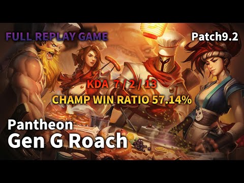 Gen G Roach TOP Pantheon VS Camille Replay S9 / 탑 판테온 VS 카밀 관전 시즌9 - 7/2/13 Patch 9.21 KR