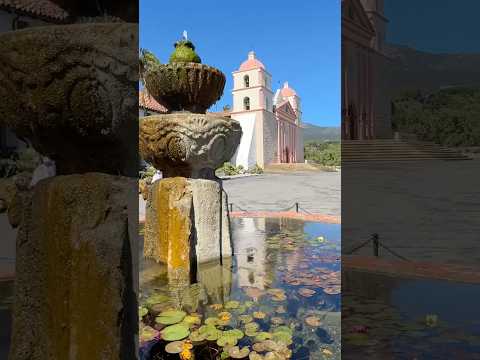 Moorish Fountain @ Santa Barbara Mission #fountain #koifish #lotusflower #santabarbaramission