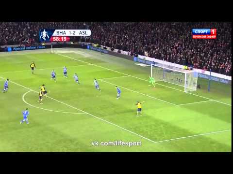 VIDEO Brighton & Hove Albion 2   3 Arsenal FA Cup Highlights