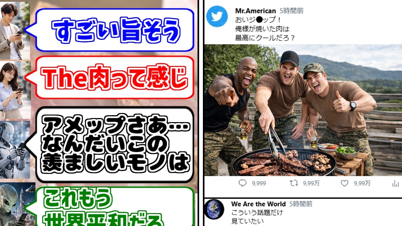 日米BBQ会談を謳歌するファンの反応集【バーベキュー】【異文化交流】【世界平和】