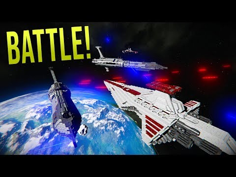 VENATOR CLONE FLEET vs PROVIDENCE DROID FLEET (5V5) Clone Wars EPIC battles! - Space Engineers