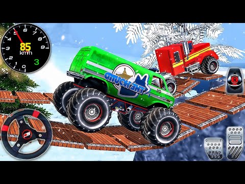 Offroad Monster Truck Driving Simulator - Impossible Jeep Stunt Ramp Racing 3D - Android GamePlay #3