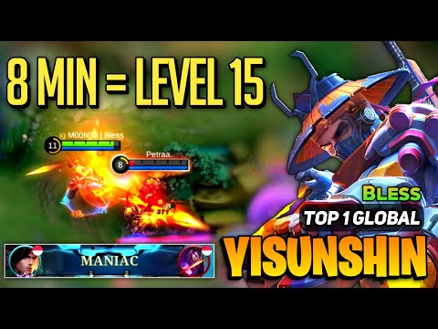 MANIAC! Fast Farm Yss Best Build 2023 [ Yi Sun Shin Top 1 Global Gameplay ] By Bless - MLBB