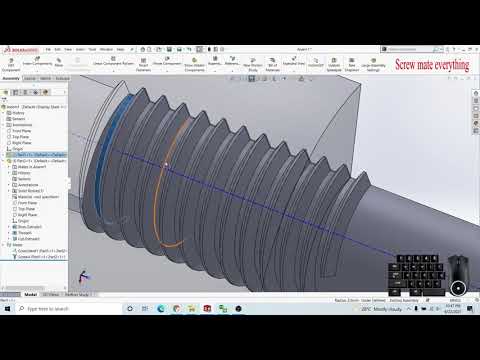 Screw mate in solidworks 2020 perfectly done by me