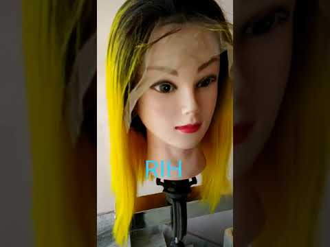 Raw virgin  1B Yellow Frontal Straight Hair Wig Vendor