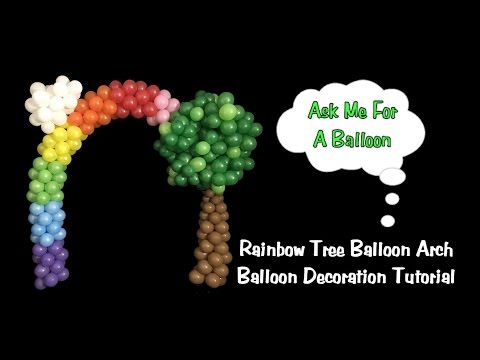 Rainbow Tree Balloon Arch - Balloon Decoration Tutorial Video