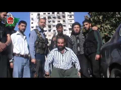 جولة قائد كتيبة أسود الله رغم إصابته على جبهة حي جوبر في مدينة دمشق