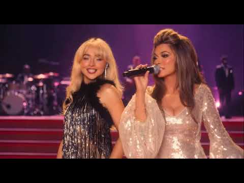 Sabrina Carpenter and Shania Twain performing "Santa Baby" (from "A Nonsense Christmas")
