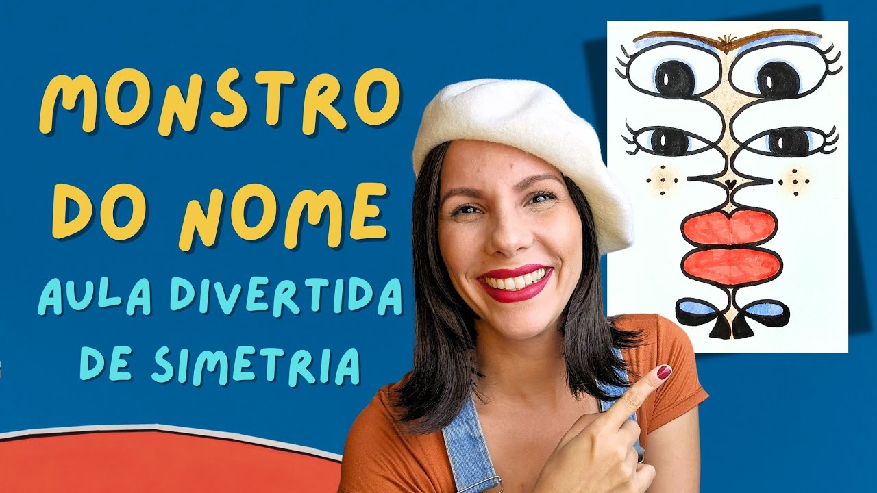 MONSTRO DO NOME: Atividade passo a passo / O QUE É SIMETRIA / Aula divertida de Arte e Matemática