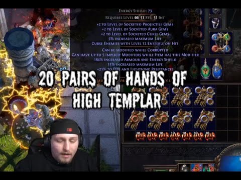 Vaaling 20x Pairs of Hands of High Templar & I get 3x 5 Implicit?!?! [3.9 Metamorph]
