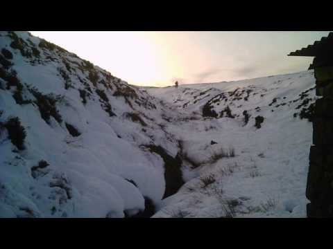 Wild camping Peak District kinder scout snow storm