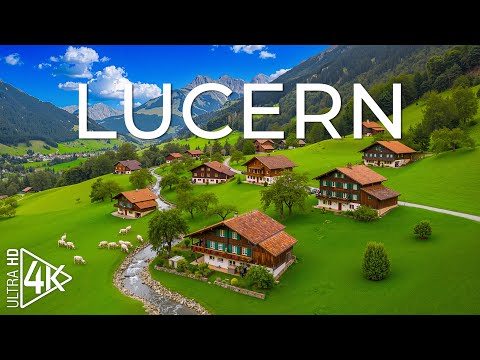 Lucerne Switzerland 4K  | Lakeside Charm in the Swiss Alps – Historic Streets & Sparkling Waters