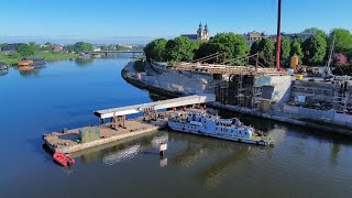 Trwa budowa nowej kładki pieszo-rowerowej nad Wisłą / zdjęcie nr: 3