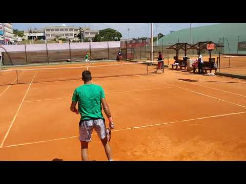 Court level view of Richard Gasquet & del Potro practicing at Millennium Estoril Open 2017