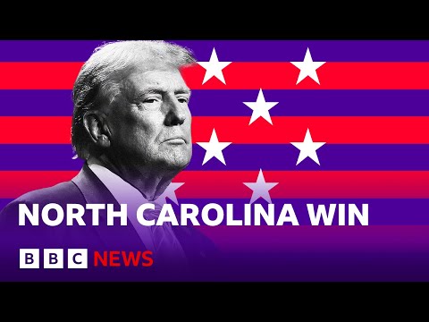 Video | US election: Donald Trump projected to win North Carolina in first swing state result | BBC News