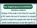 Best Wording English Speech On Ramzan English Speech On Ramadan