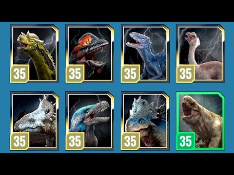ALL MAX LEVEL 35 TEAM (JURASSIC WORLD ALIVE)
