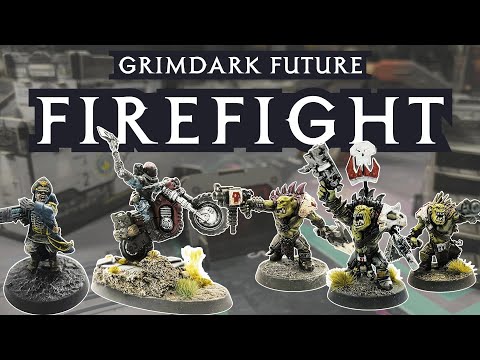 Grimdark Future: Firefight Battle Report - Human Defence Force Vs Orc Marauders