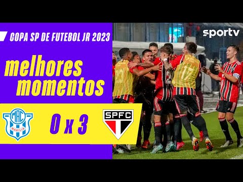 Gols e lances de Marília x São Paulo