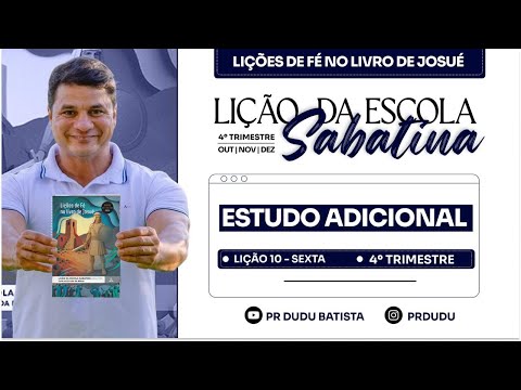 Lição da  Escola Sabatina ADULTOS , Sexta 05/12/2025  "Estudo Adicional" com Pr Dudu. Insta:@prdudu