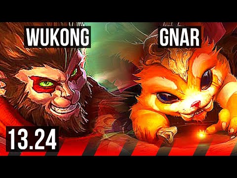 WUKONG vs GNAR (TOP) | 6/0/3, 300+ games, Dominating | BR Master | 13.24
