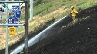 preview picture of video '6/18/13 - Vancouver Wa - I-205 Brush Fire'