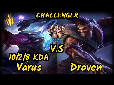 SPY.V Freeze (VARUS) vs DRAVEN - 10/2/8 KDA BOTTOM ADC CHALLENGER GAMEPLAY - EUW