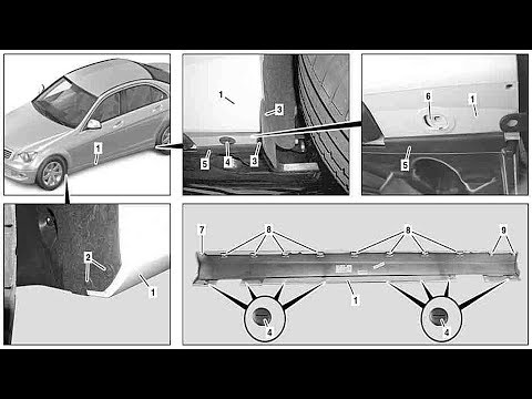 Remove/install longitudinal member paneling (C-Class) W204
