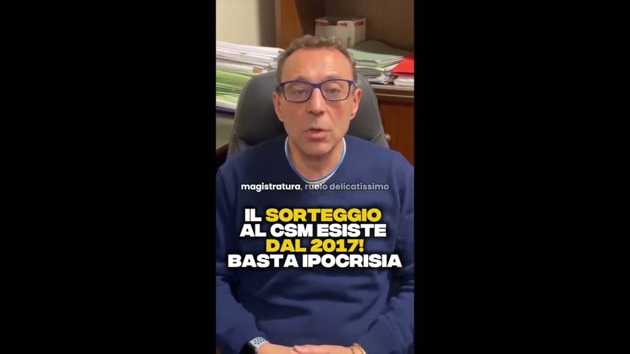 ESPOSITO: "BASTA BUGIE, IL CSM DAL 2017 CHE HA ISTITUITO IL SORTEGGIO"