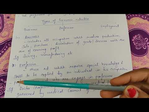 Economic and non economic activities types of human activities class 11
