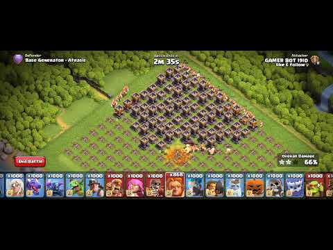 Full village of Max Builder base Archer tower vs Max Super Giants (clash of clans) #clashofclans