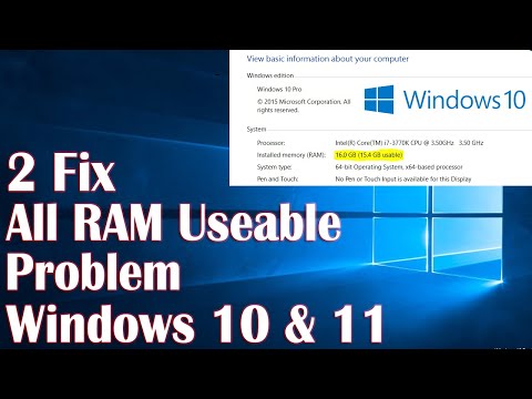 All RAM Not Useable Problem In Windows 10 - 2 Fix How To