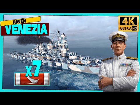 Cruiser Venezia on map Haven, LUIGI ACTION - World of Warships