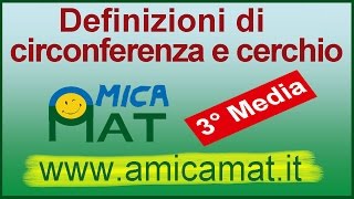 Definizioni di circonferenza e di cerchio