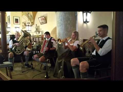 Oompah band beer hall. Munich, Germany. October 2015