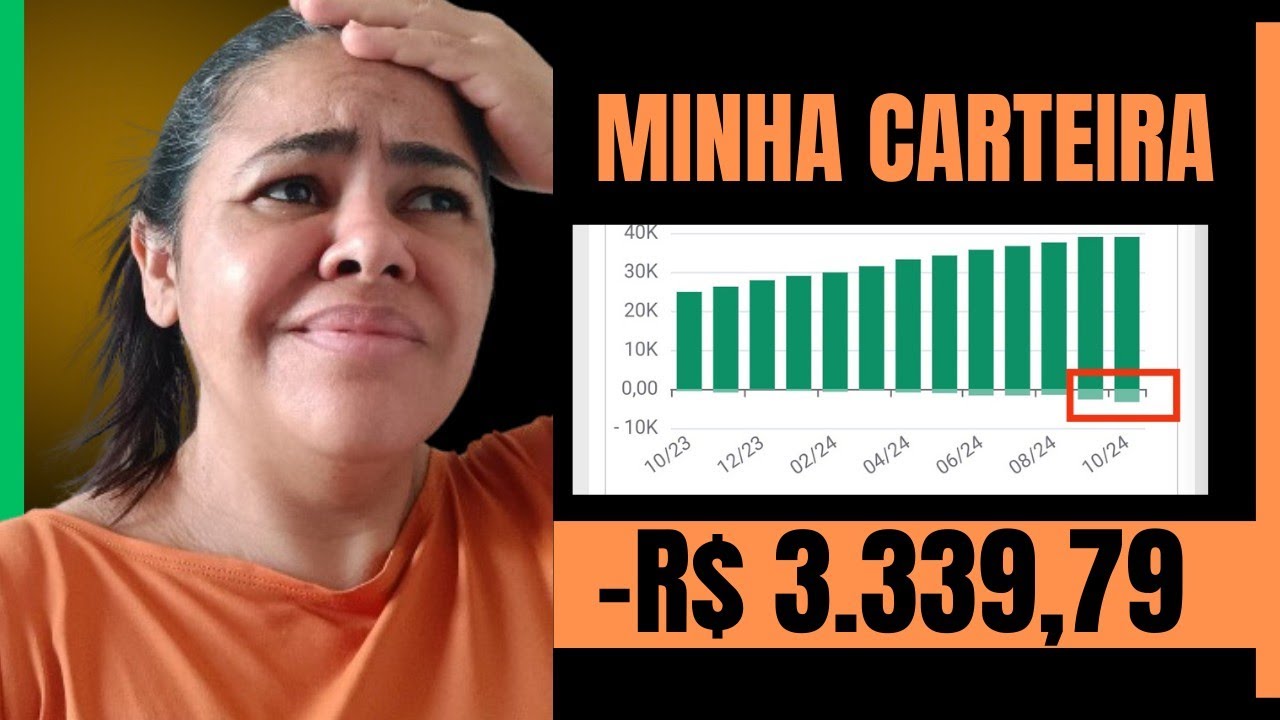 MINHA CARTEIRA ATUALIZADA PERDENDO R$3.339,79 #diaristainvestidora
