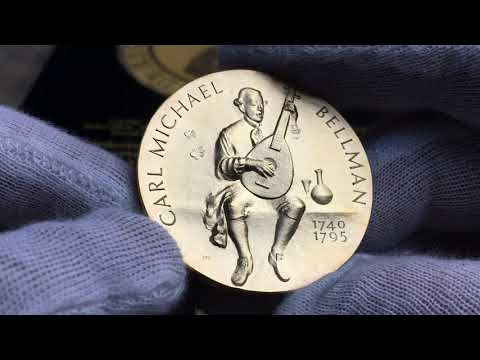 Guldmedalj Carl Michael Bellman 1740-1990 av Ernst Nordin från Roberto Delzanno Mynthandel