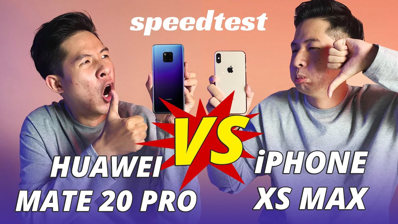 SPEEDTEST iPHONE XS MAX VS HUAWEI MATE 20 PRO: iPHONE BỊ HUỶ DIỆT???