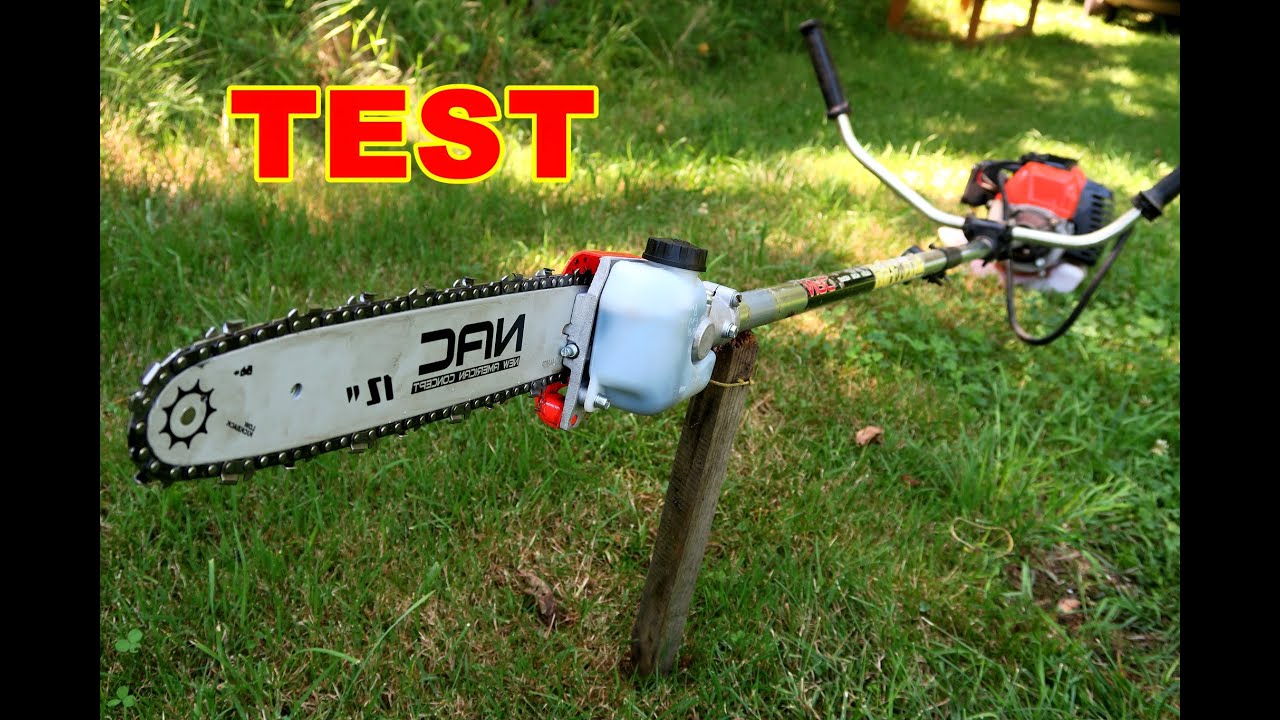 Piła łańcuchowa przystawka do kosy spalinowej TEST/ Chainsaw brush cutter attachment