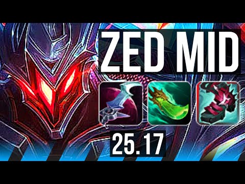 ZED vs ORIANNA (MID) | 2200+ games, Legendary, 14/4/8 | KR Grandmaster | 25.17