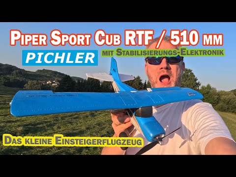 schönes RC Flugzeug Piper Sport Cub RTF (blau) / 510 mm  95 g  Abendflug -
