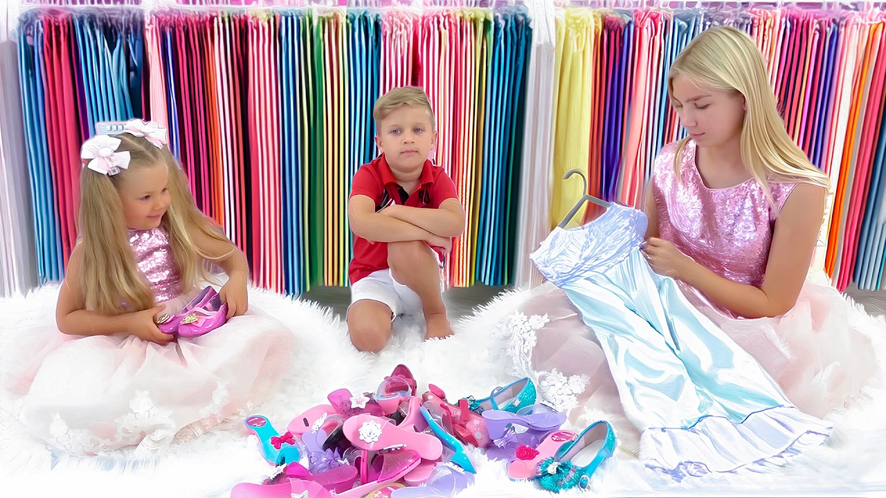 Maggie  and Diana learn how to compromise and share when they both want the same dress