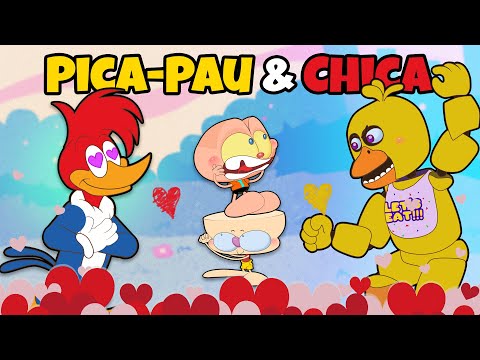 Mongo e Drongo e o encontro do Pica-Pau com a Chica de FNAF - desenho animado