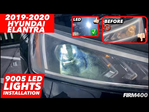 2019-2020 HYUNDAI ELANTRA 9005 LED LIGHTS HEADLIGHT BULB INSTALLATION