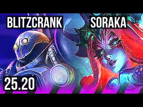 BLITZCRANK & Jinx vs SORAKA & Smolder (SUP) | KR Master | 25.20