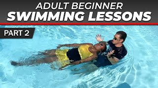 Douglas & Afia Learn Swimming | Adult Beginner Swimming Lessons Part 2